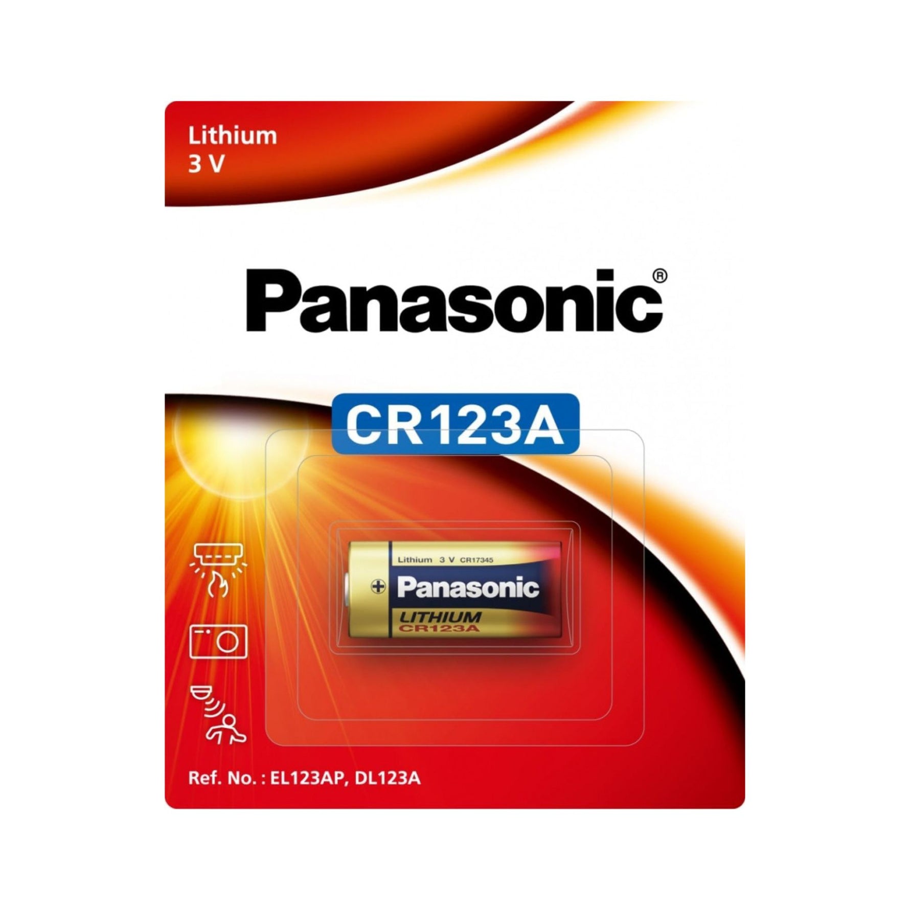 Panasonic CR123A 3V Lithium Battery – High Performance Camera & Security Battery Pack of 10