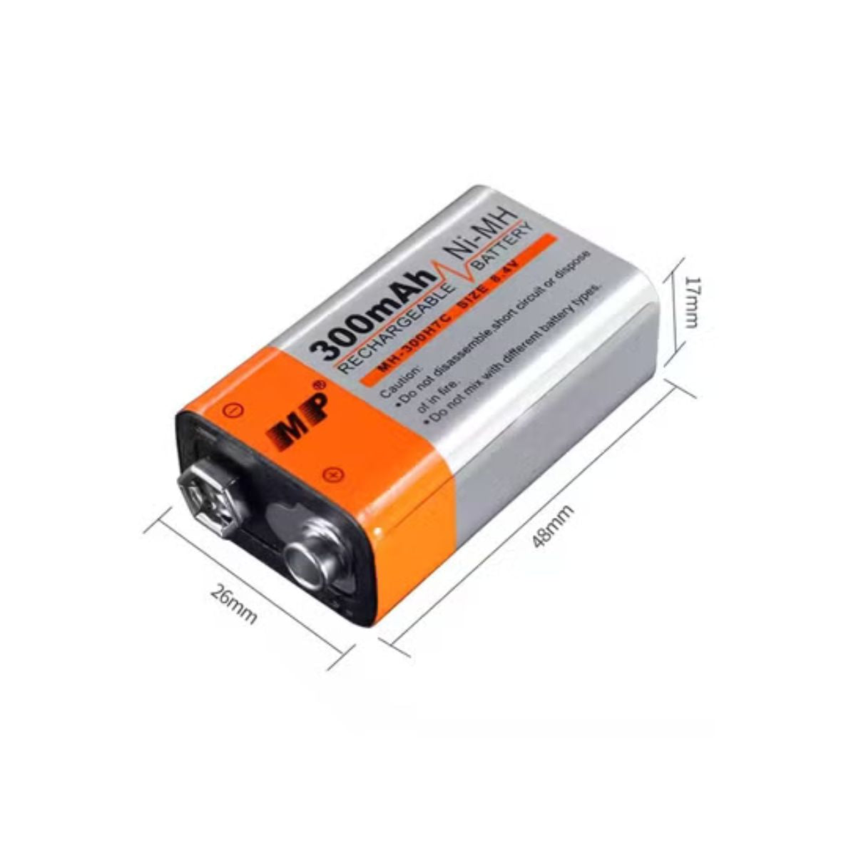 MP 9V 300mAh Rechargeable Ni-MH Battery