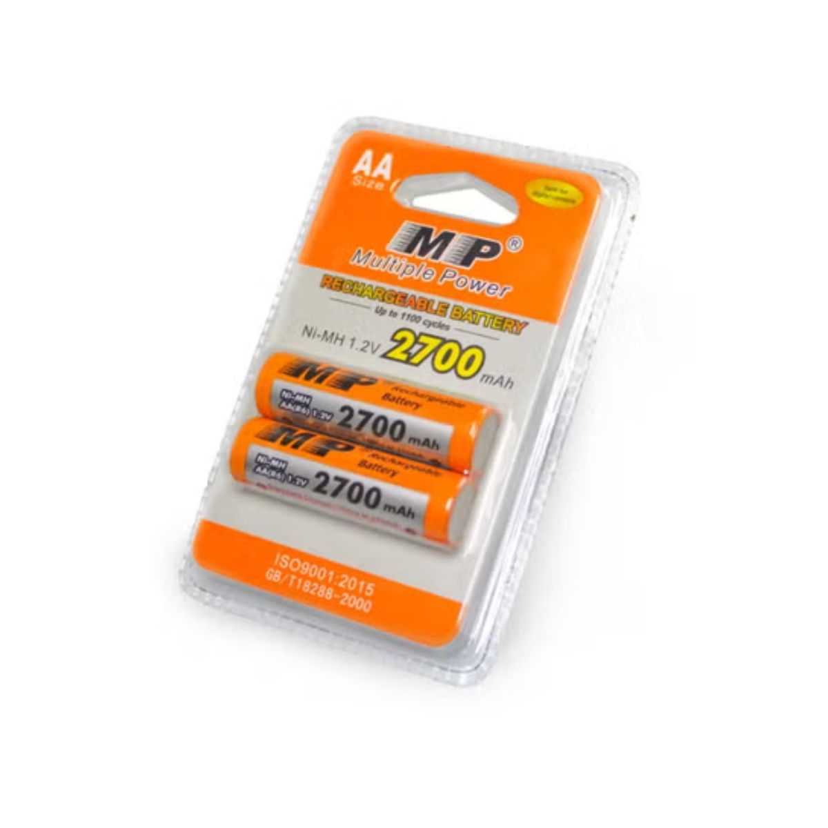 MP AA 2700mAh 1.2V Rechargeable Ni-MH Battery 2-Pack