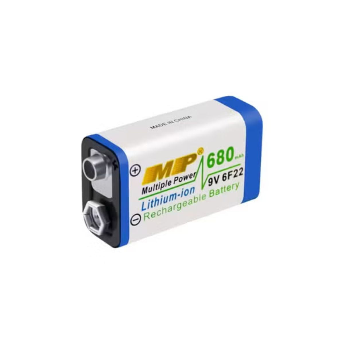 MP 9V 680mAh Lithium Rechargeable Battery – 1 Pack