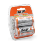 MP D Size 5000mAh 1.2V Rechargeable Ni-MH Battery – 2 Pack