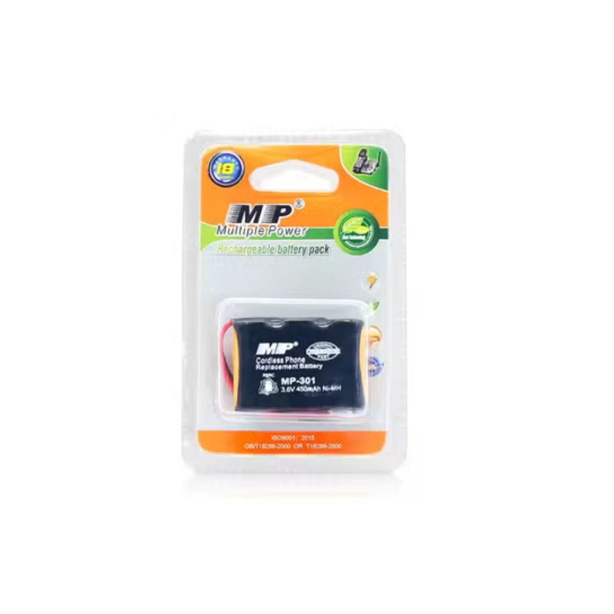 MP 301 3.6V 450mAh Ni-MH Rechargeable Battery Pack