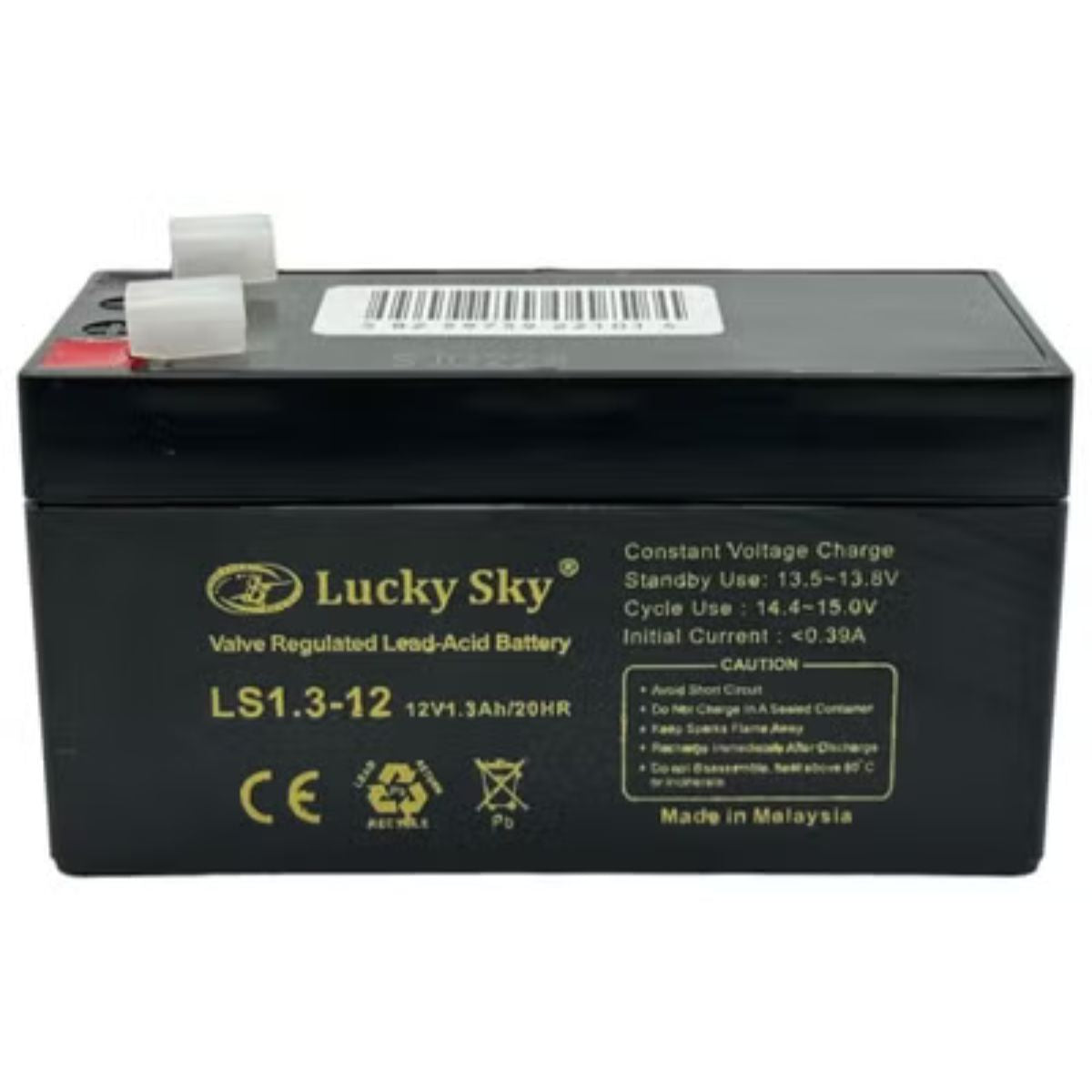Lucky Sky 12V 1.3Ah Sealed Lead Acid Battery – Alarm & Emergency Light Backup