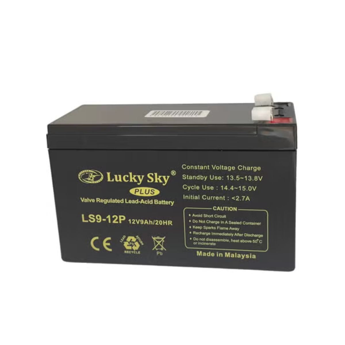 Lucky Sky 12V 9Ah Sealed Lead Acid Battery – UPS & CCTV Backup Replacement