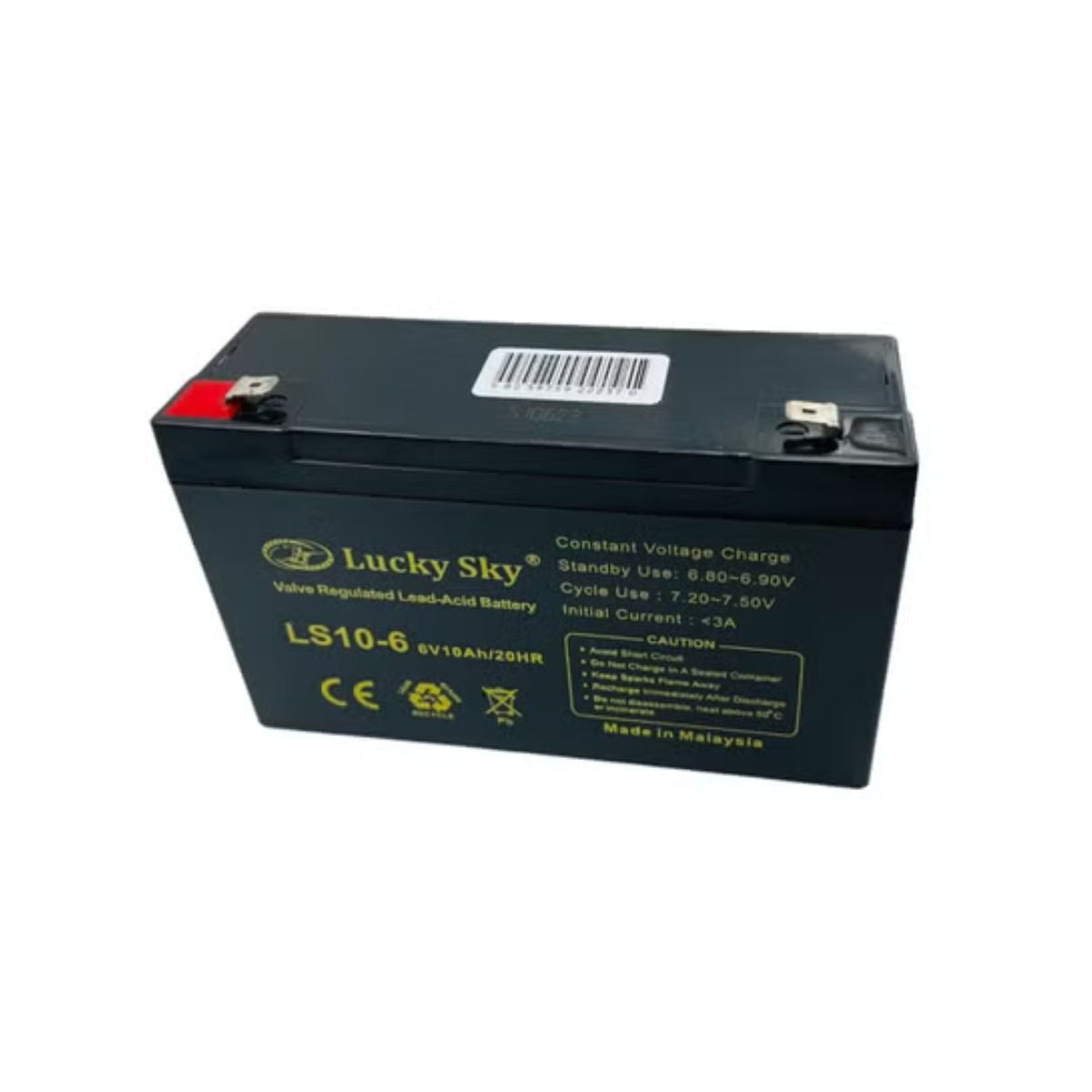 Lucky Sky 6V 10Ah Sealed Lead Acid Battery – Toy Car & Emergency Light Backup