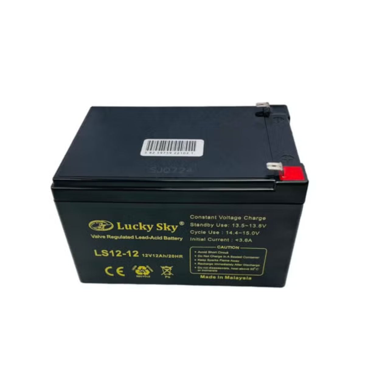 Lucky Sky 12V 12Ah Sealed Lead Acid Battery – UPS, CCTV & Router Backup