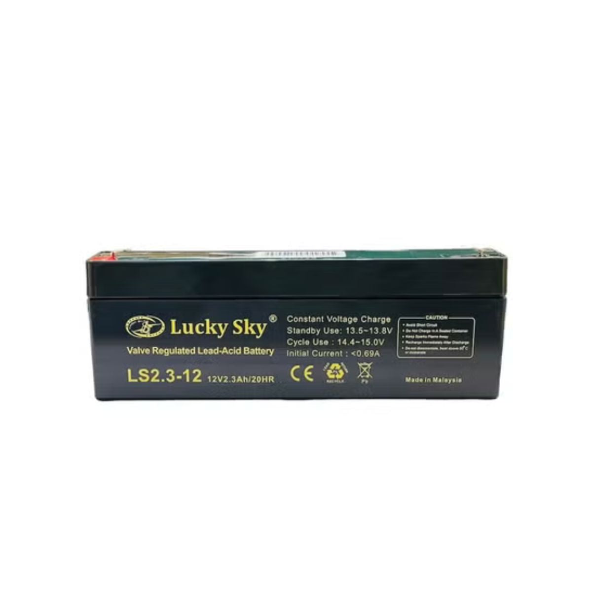 Lucky Sky 12V 2.3Ah Sealed Lead Acid Battery – Alarm & Emergency Light Replacement