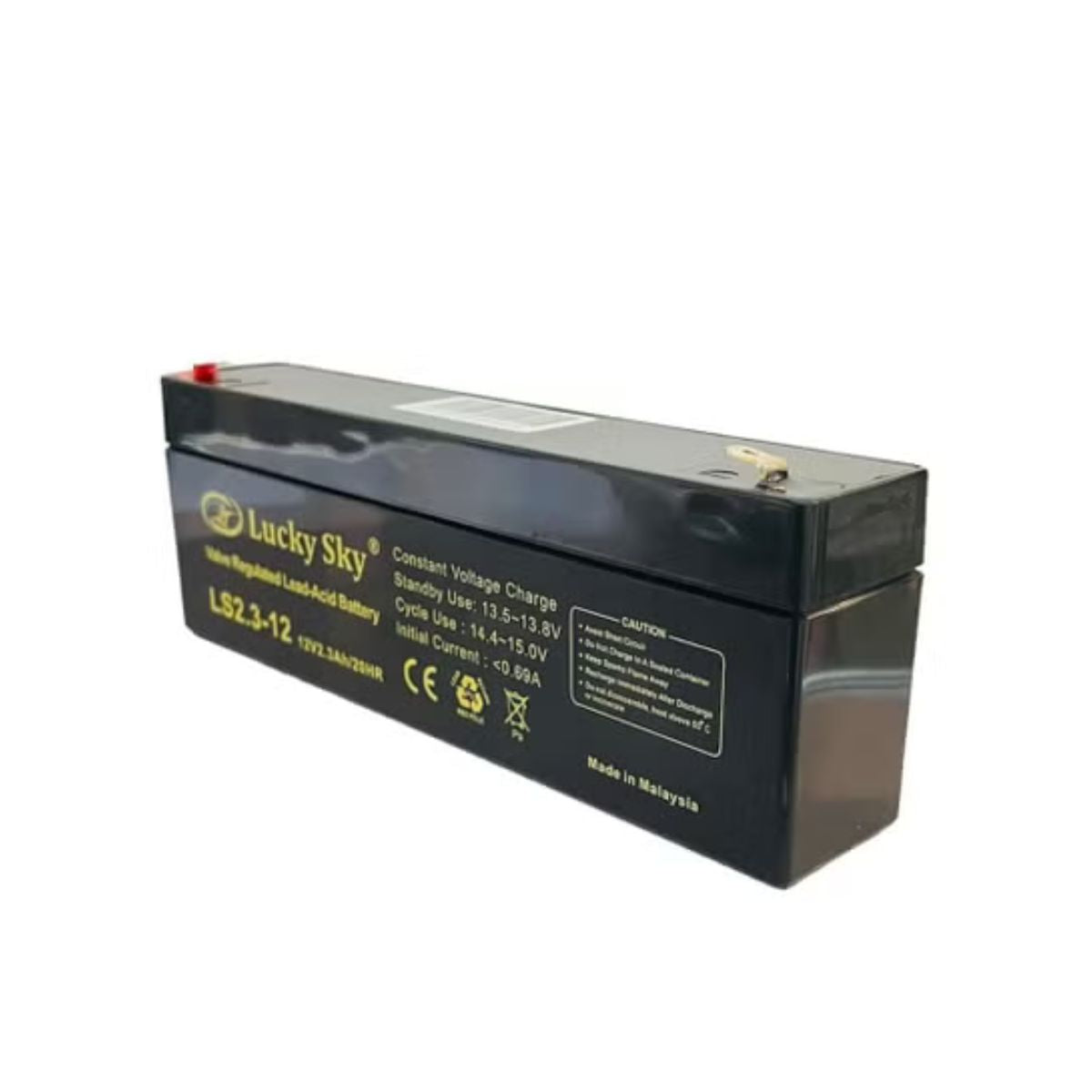 Lucky Sky 12V 2.3Ah Sealed Lead Acid Battery – Alarm & Emergency Light Replacement