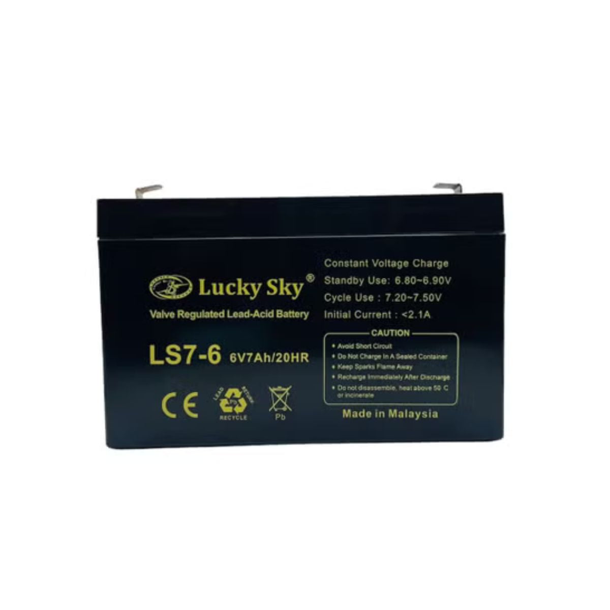 Lucky Sky 6V 7Ah Sealed Lead Acid Battery – Emergency Light & Toy Car Replacement