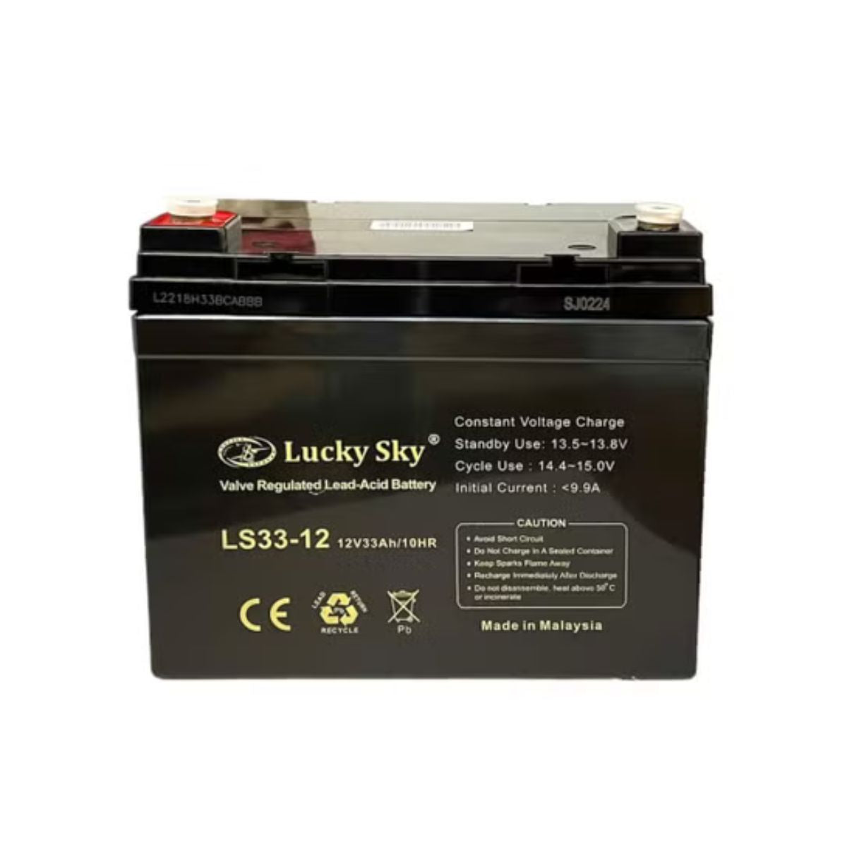 Lucky Sky 12V 33Ah Sealed Lead Acid Battery – Inverter, UPS & Solar Backup