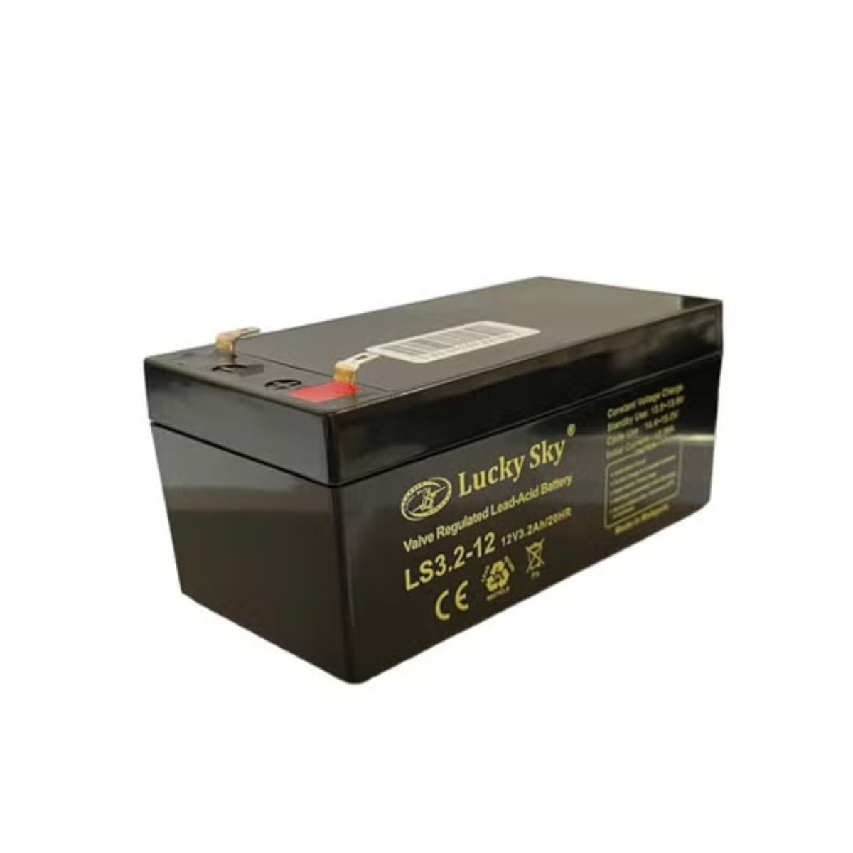 Lucky Sky 12V 3.2Ah Sealed Lead Acid Battery – Alarm & Router Backup