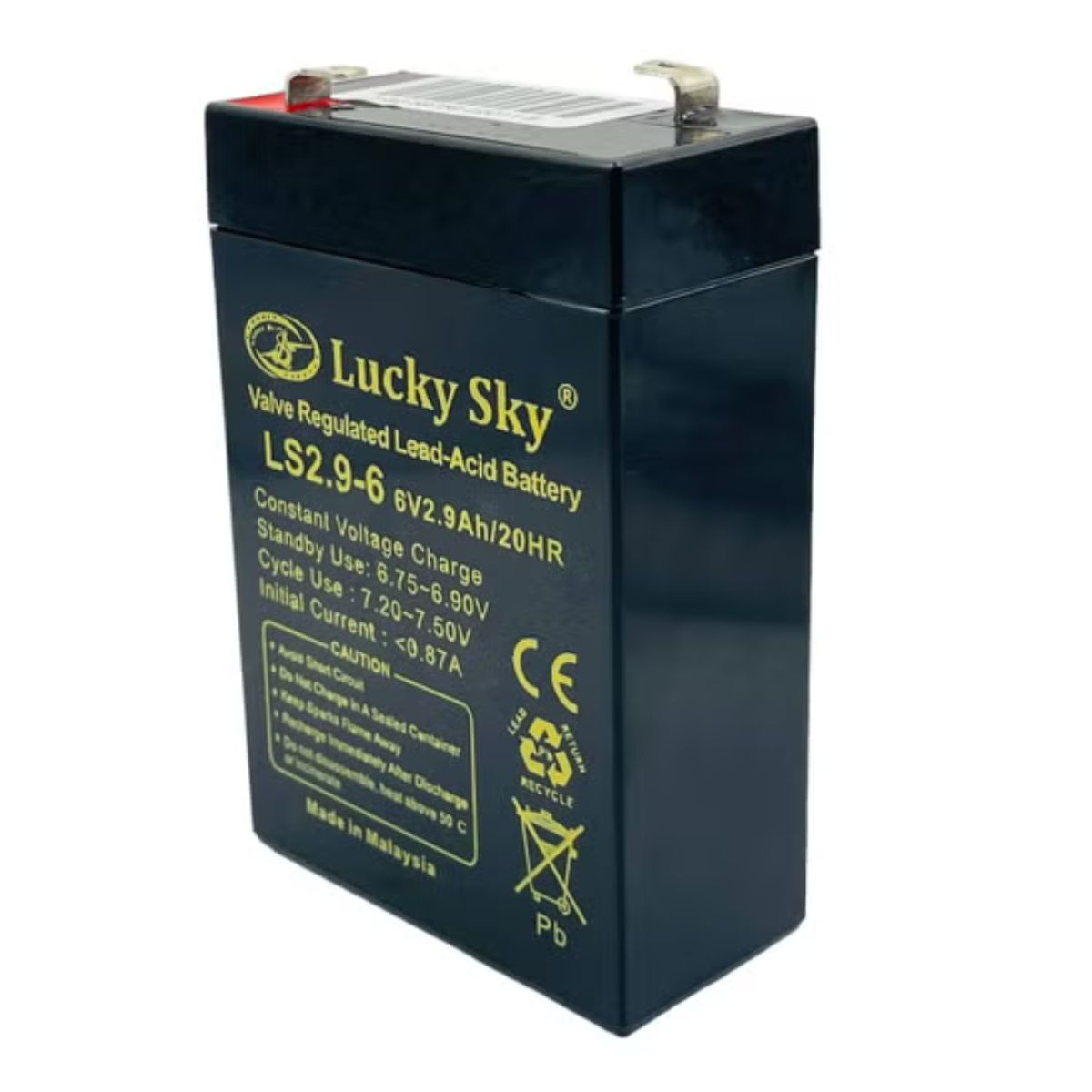 Lucky Sky 6V 2.9Ah Sealed Lead Acid Battery – Emergency Light & Lantern Backup