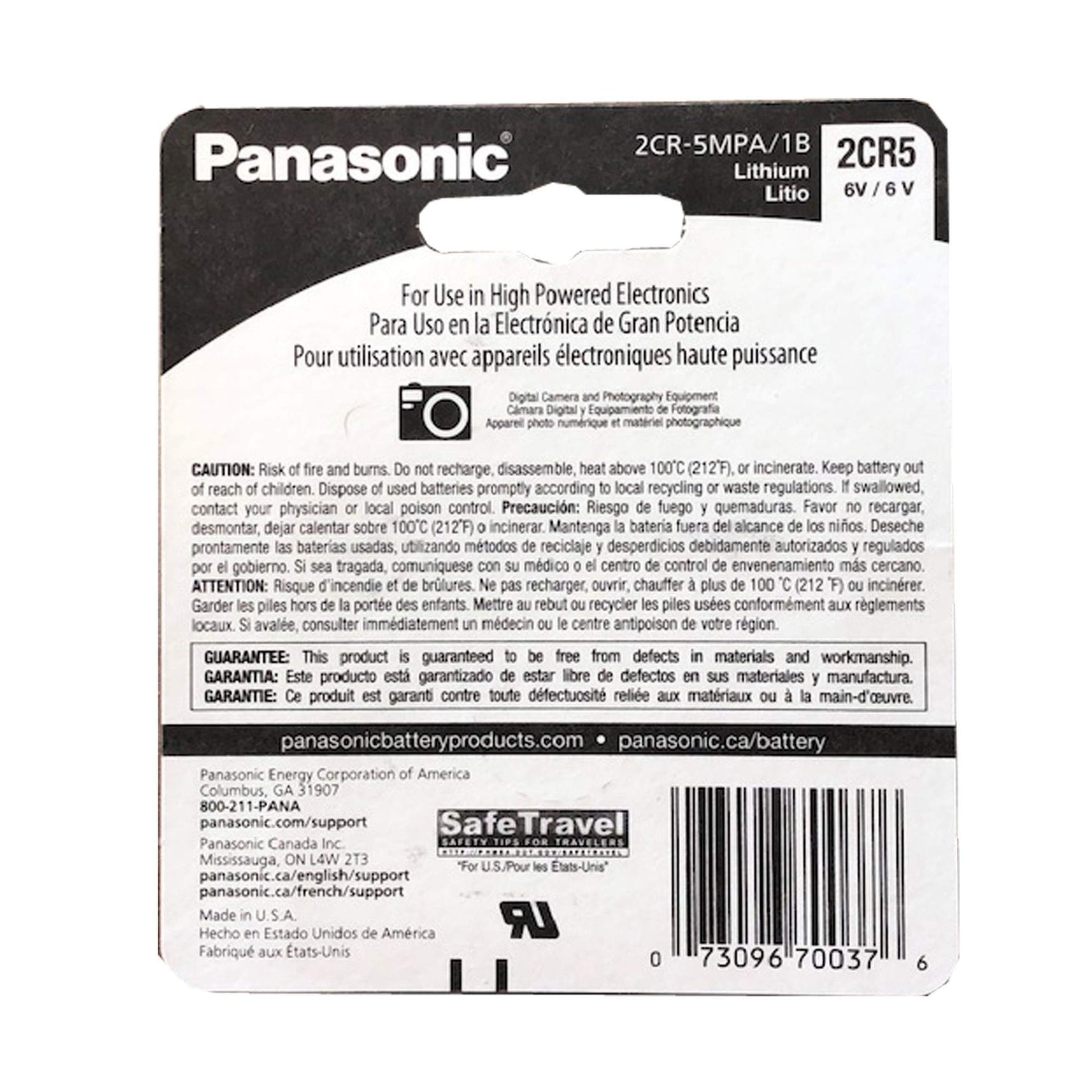 Panasonic 2CR5 6V Lithium Battery – Camera Battery Pack of 10