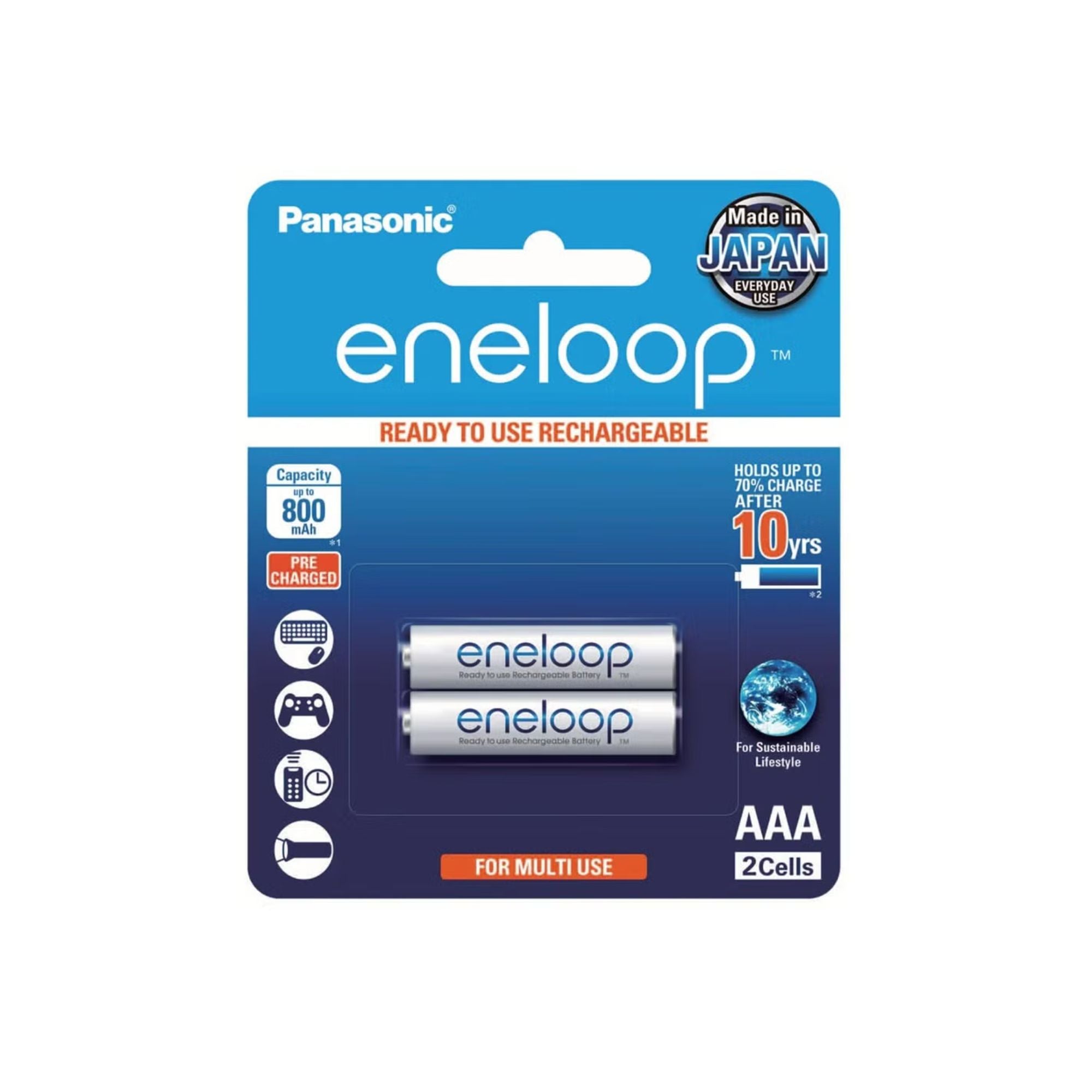 Panasonic Eneloop AAA Ni-MH Rechargeable Batteries – Pack of 2