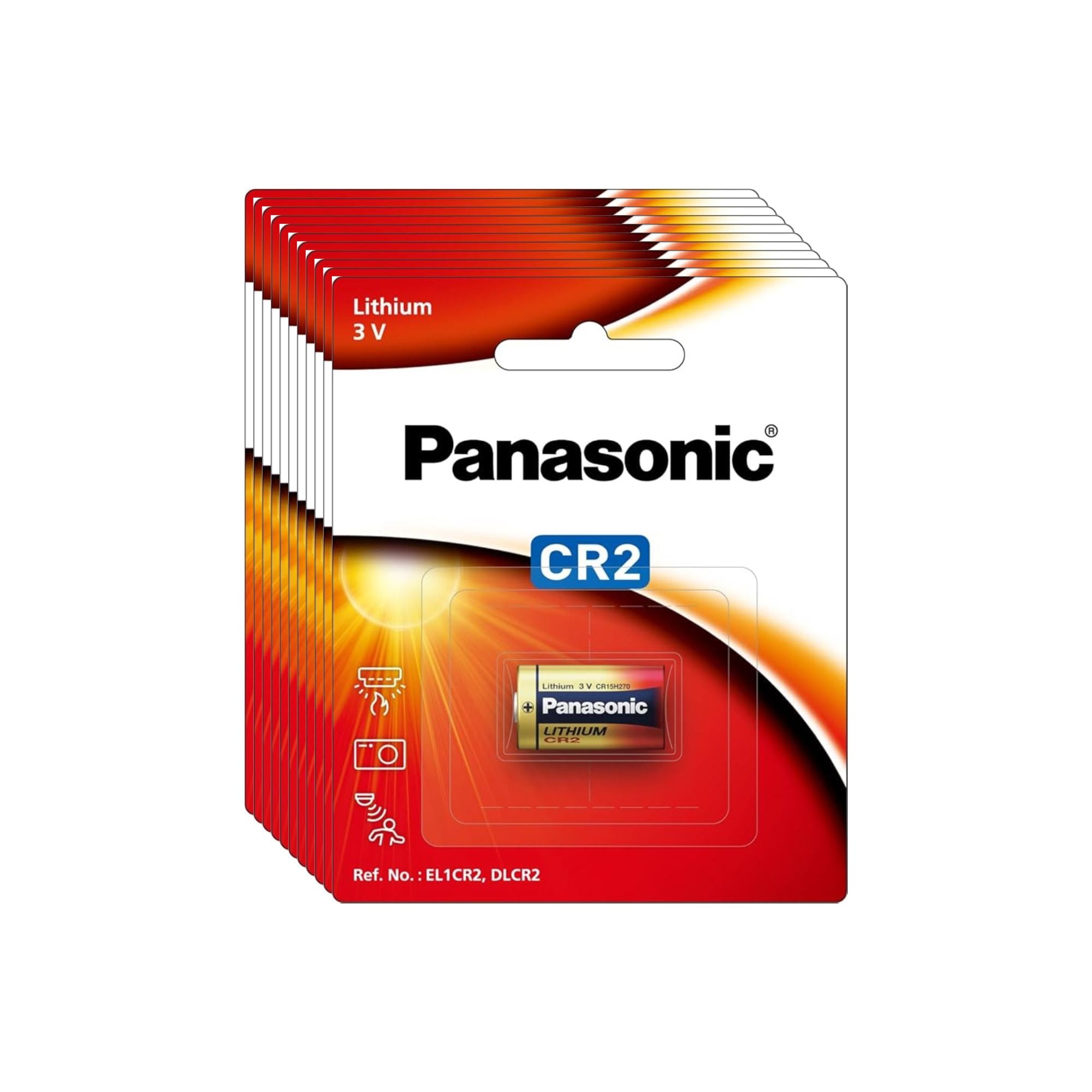 Panasonic CR2 3V Lithium Battery – High Performance Camera & Sensor Battery Pack of 10