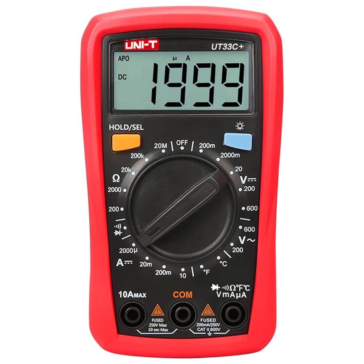 UNI-T UT33C+ Digital Multimeter AC/DC Voltage Resistance Continuity Tester with Temperature Probe
