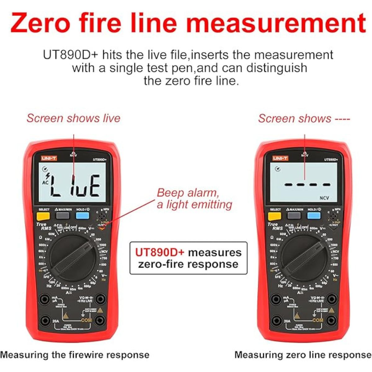 UNI-T UT890D+ Digital Multimeter AC/DC Voltage Current Resistance Continuity NCV Tester