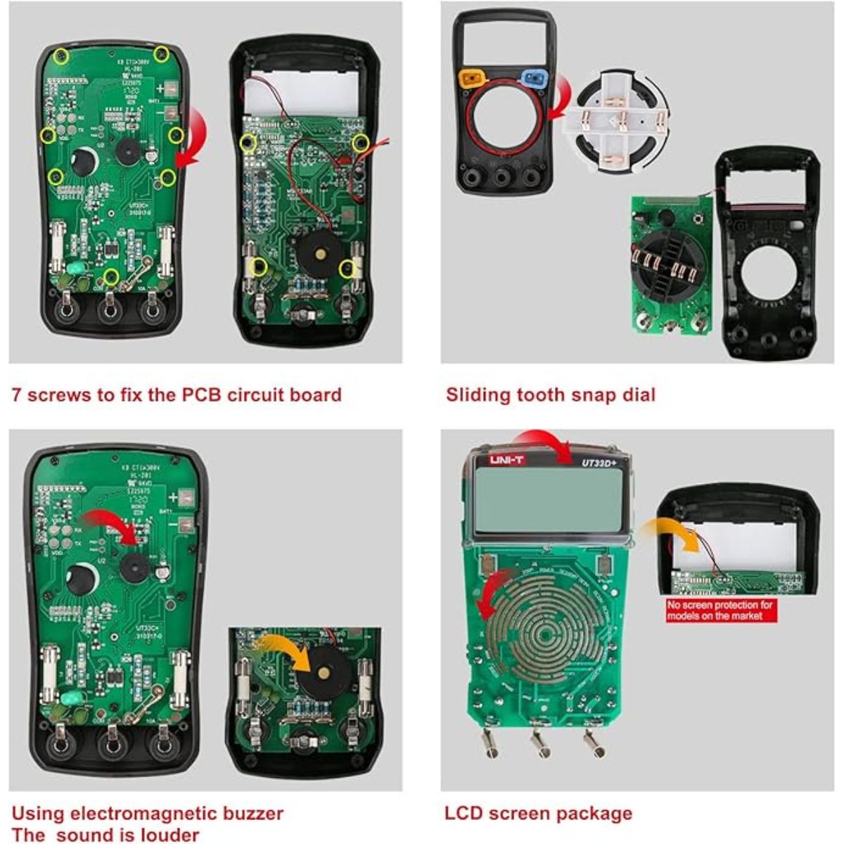 UNI-T UT33C+ Digital Multimeter AC/DC Voltage Resistance Continuity Tester with Temperature Probe