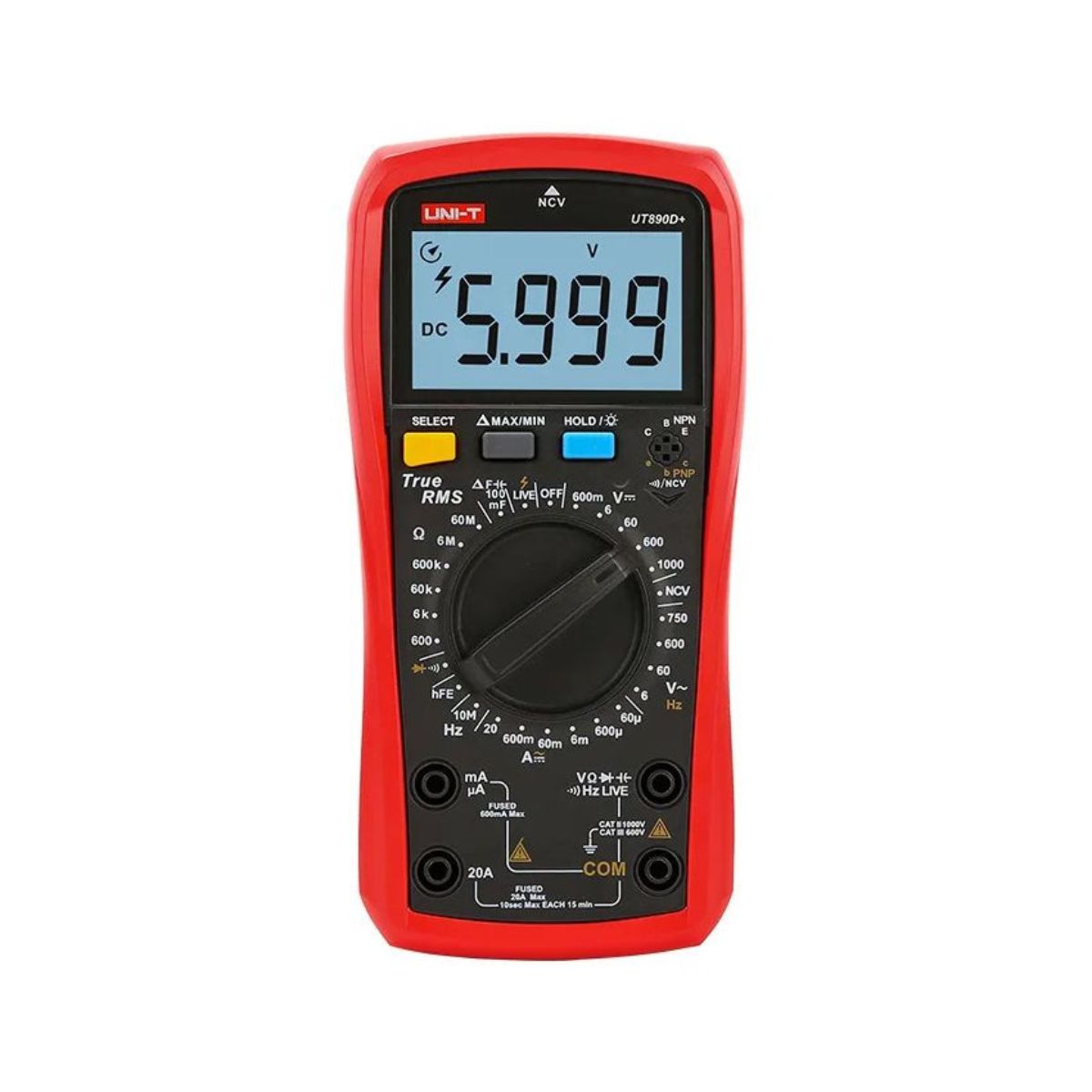 UNI-T UT890D+ Digital Multimeter AC/DC Voltage Current Resistance Continuity NCV Tester