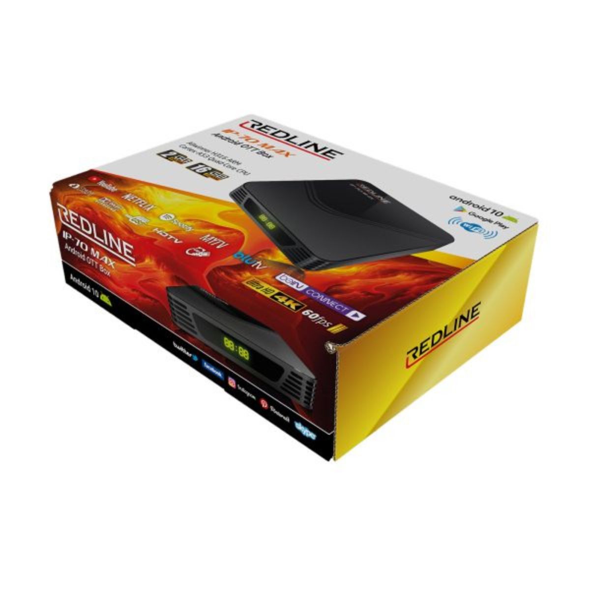IP-70 MAX Android TV Box 4K Ultra HD Streaming Media Player 2GB RAM 16GB Storage