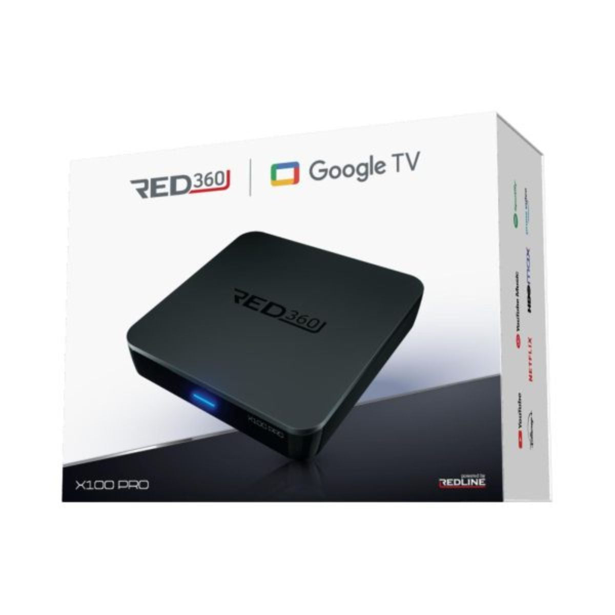 RED360 X100 Pro Google TV Box 4K Ultra HD Android Streaming Media Player 2GB/16GB