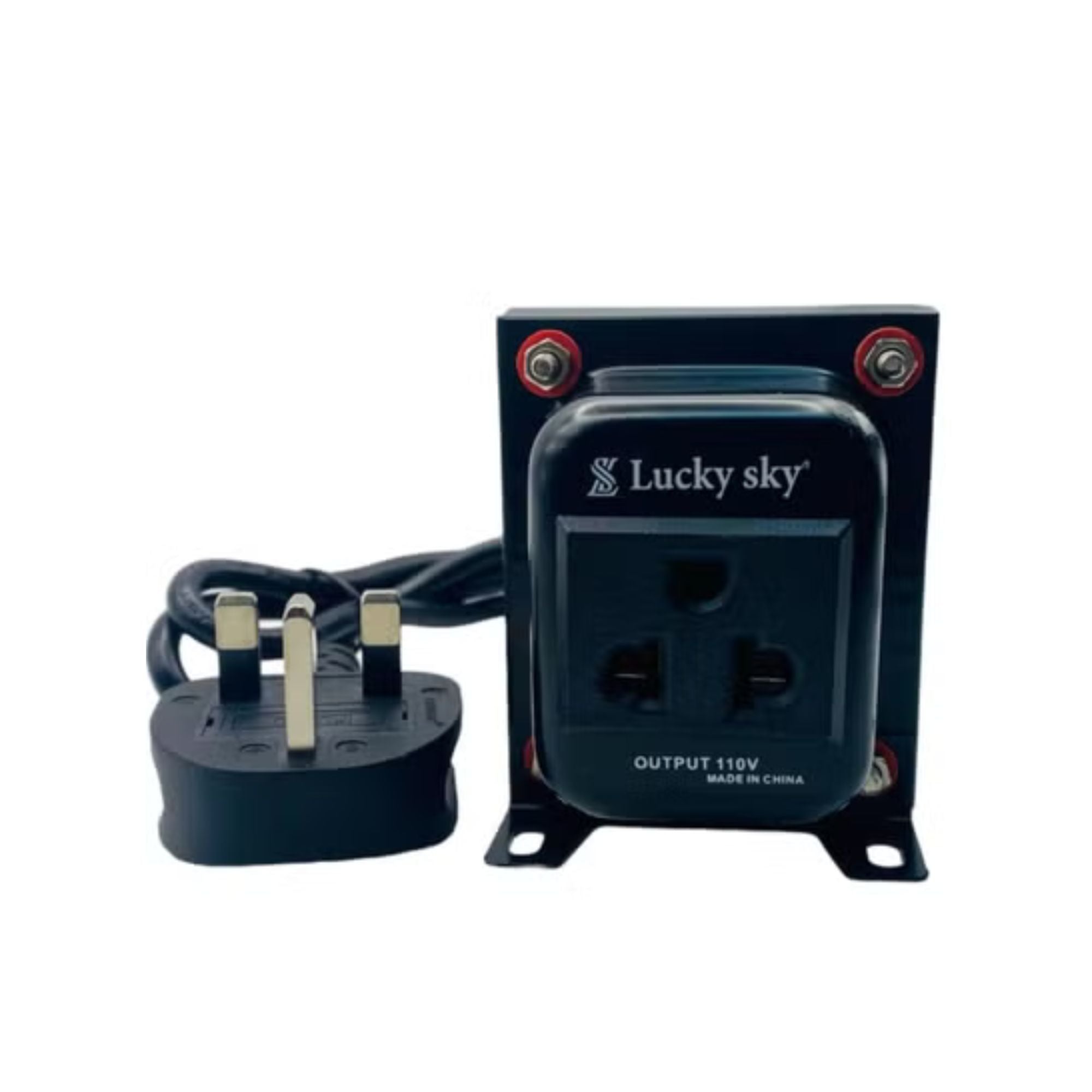 Lucky Sky 200W Step Down Voltage Converter – 220V to 110V Transformer with UK 3-Pin Socket